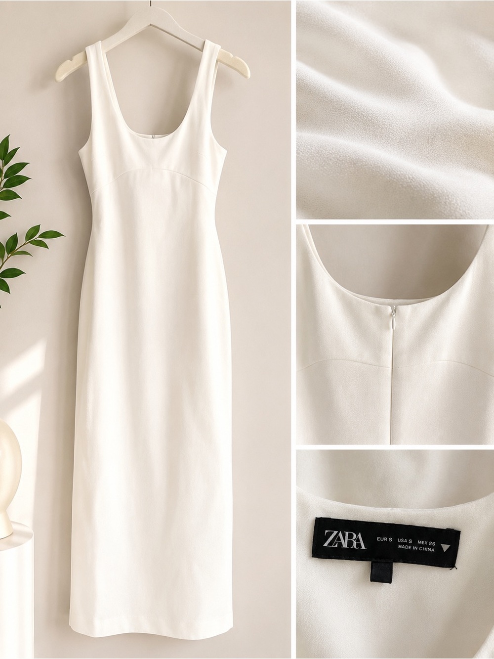 ZARA Cream Sleeveless Maxi Dress